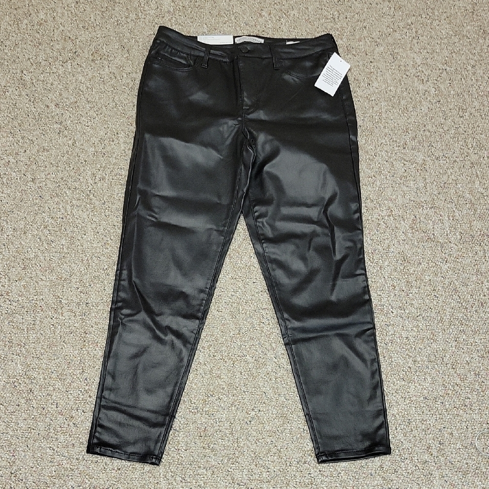 Social Standard By Sanctuary Black Faux Leather Jeans Sz 10 NWT festival indie